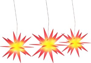 vidaXL Ozdoby świetlne z LED, 3 szt., składane, czerwone 2