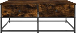 vidaXL Stolik kawowy, przydymiony dąb, 100x99x40 cm 6