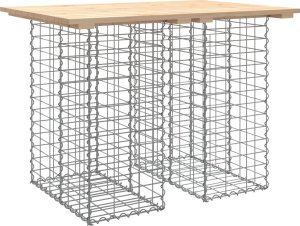 vidaXL Ławka ogrodowa z gabionem, 100x70x72 cm, lite drewno sosnowe 2