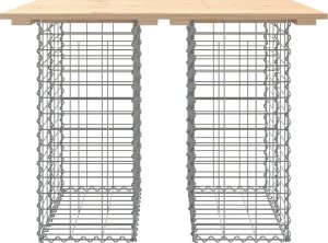 vidaXL Ławka ogrodowa z gabionem, 100x70x72 cm, lite drewno sosnowe 3