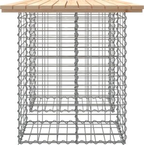 vidaXL Ławka ogrodowa z gabionem, 100x70x72 cm, lite drewno sosnowe 4