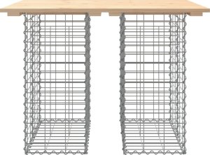 vidaXL Ławka ogrodowa z gabionem, 100x70x72 cm, lite drewno sosnowe 5