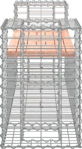 vidaXL Ławka ogrodowa z gabionem, 183x41x60,5 cm, drewno daglezjowe 4