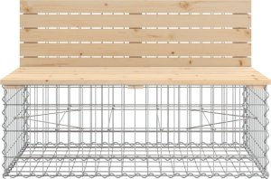 vidaXL Ławka ogrodowa z gabionem, 103x70x65 cm, lite drewno sosnowe 3