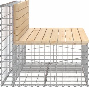 vidaXL Ławka ogrodowa z gabionem, 103x70x65 cm, lite drewno sosnowe 4