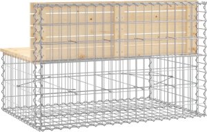 vidaXL Ławka ogrodowa z gabionem, 103x70x65 cm, lite drewno sosnowe 5