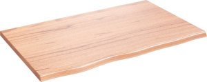 vidaXL Blat do łazienki, jasnobrązowy, 80x50x2 cm, lite drewno 2