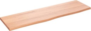 vidaXL Blat do łazienki, jasnobrązowy, 100x30x2 cm, lite drewno 2