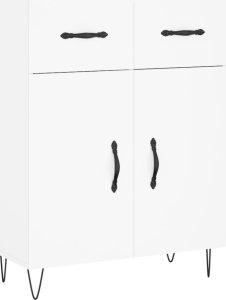 vidaXL Witrynka, biała, 69,5x34x180 cm, materiał drewnopochodny 7