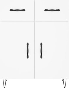 vidaXL Witrynka, biała, 69,5x34x180 cm, materiał drewnopochodny 8