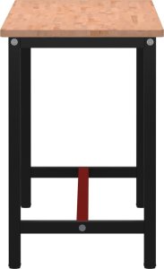 vidaXL Stół roboczy, 150x55x81,5 cm, lite drewno bukowe i metal 4