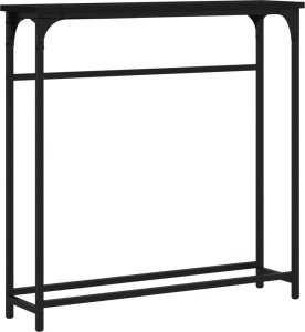 vidaXL Stolik konsolowy, czarny, 75x19,5x75 cm 2