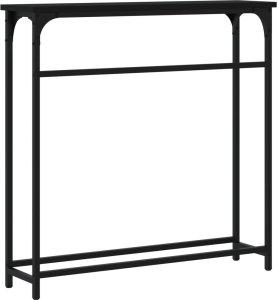vidaXL Stolik konsolowy, czarny, 75x19,5x75 cm 6