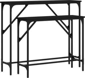 vidaXL Stoliki konsolowe, 2 szt., czarne 2