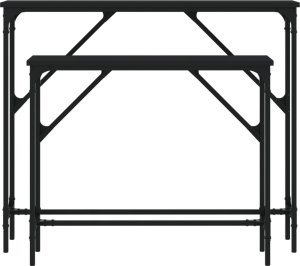 vidaXL Stoliki konsolowe, 2 szt., czarne 4