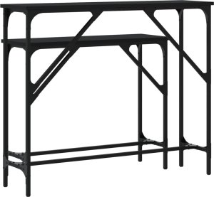 vidaXL Stoliki konsolowe, 2 szt., czarne 6