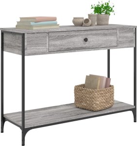 vidaXL Stolik konsolowy, szary dąb sonoma, 100x34,5x75 cm 3