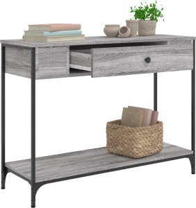 vidaXL Stolik konsolowy, szary dąb sonoma, 100x34,5x75 cm 4