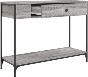 vidaXL Stolik konsolowy, szary dąb sonoma, 100x34,5x75 cm 5