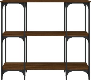 vidaXL Stolik konsolowy, brązowy dąb, 102x35x90 cm 4