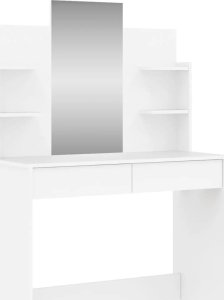 vidaXL Toaletka z lustrem, biała, 96x39x142 cm 2