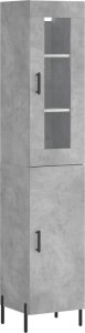 vidaXL Wysoka szafka, szarość betonu, 34,5x34x180 cm 2
