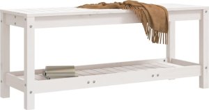 vidaXL Ławka ogrodowa, biała, 108x35x45 cm, lite drewno sosnowe 3