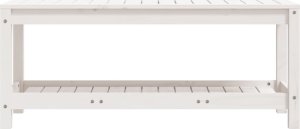 vidaXL Ławka ogrodowa, biała, 108x35x45 cm, lite drewno sosnowe 4