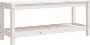 vidaXL Ławka ogrodowa, biała, 108x35x45 cm, lite drewno sosnowe 5