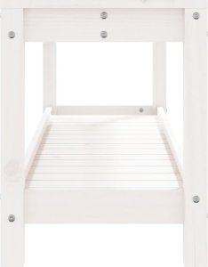 vidaXL Ławka ogrodowa, biała, 108x35x45 cm, lite drewno sosnowe 6