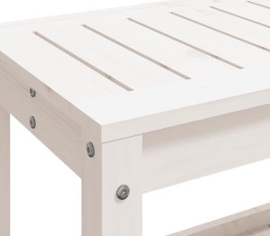 vidaXL Ławka ogrodowa, biała, 108x35x45 cm, lite drewno sosnowe 7