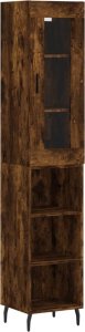 vidaXL Wysoka szafka, przydymiony dąb, 34,5x34x180 cm 2