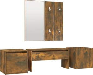 vidaXL Zestaw mebli do przedpokoju, przydymiony dąb 2