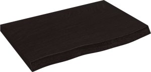 vidaXL Półka, ciemnobrązowa, 60x40x(2-4) cm, wykończone drewno dębowe 2