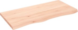 vidaXL Blat do łazienki, 100x50x(2-4) cm, surowe, lite drewno 2
