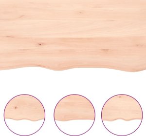 vidaXL Blat do łazienki, 100x50x(2-4) cm, surowe, lite drewno 5