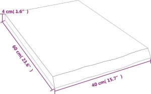 vidaXL Blat do łazienki, 40x60x(2-4) cm, lite drewno 8