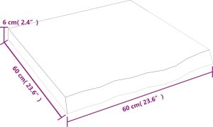 vidaXL Blat do łazienki, jasnobrązowy, 60x60x(2-6) cm, lite drewno 8