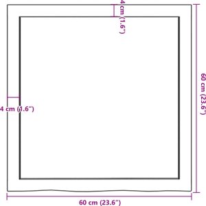 vidaXL Blat do łazienki, jasnobrązowy, 60x60x(2-6) cm, lite drewno 9