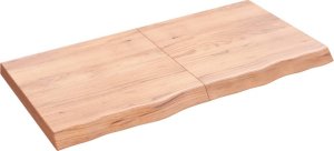vidaXL Blat do łazienki, jasnobrązowy, 120x60x(2-6) cm, lite drewno 2