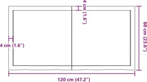 vidaXL Blat do łazienki, jasnobrązowy, 120x60x(2-6) cm, lite drewno 10