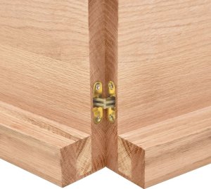 vidaXL Blat do łazienki, jasnobrązowy, 140x60x(2-6) cm, lite drewno 7
