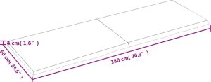 vidaXL Blat do łazienki, jasnobrązowy, 180x60x(2-4) cm, lite drewno 9