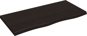 vidaXL Blat stołu, ciemnobrązowy, 100x50x(2-4) cm, lite drewno dębowe 2