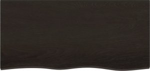 vidaXL Blat stołu, ciemnobrązowy, 100x50x(2-4) cm, lite drewno dębowe 3