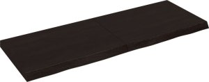 vidaXL Blat stołu, ciemnobrązowy, 140x50x(2-6) cm, lite drewno dębowe 2