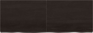 vidaXL Blat stołu, ciemnobrązowy, 140x50x(2-6) cm, lite drewno dębowe 3