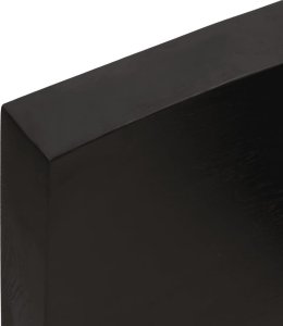 vidaXL Blat stołu, ciemnobrązowy, 140x50x(2-6) cm, lite drewno dębowe 8