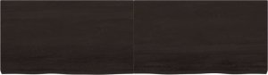 vidaXL Blat stołu, ciemnobrązowy, 180x50x(2-6) cm, lite drewno dębowe 3