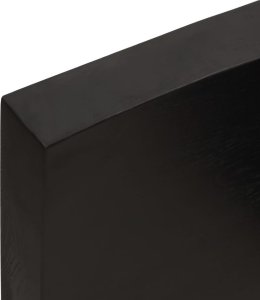 vidaXL Blat stołu, ciemnobrązowy, 180x50x(2-6) cm, lite drewno dębowe 8
